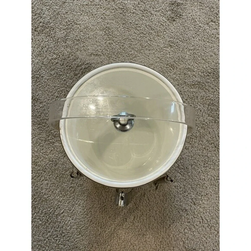 Ice Bucket Brushed Gold Silver Clear Lucite Handle‎ & Lid 3 Tools Box Vintage
